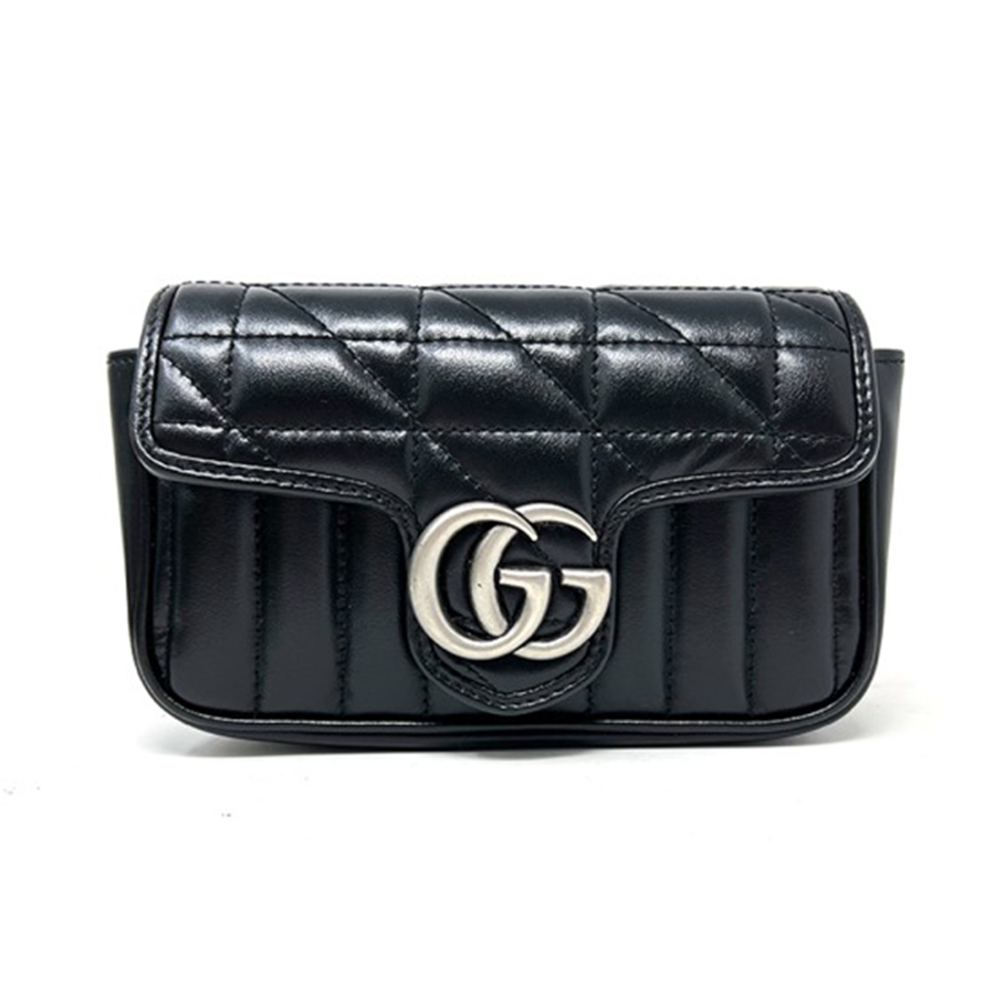Túi Đeo Chéo Nữ Gucci GG Marmont Super Mini Quilted Leather Bag Màu Đen - Duy Hoang