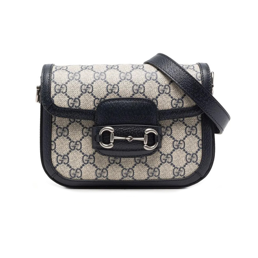 Túi Đeo Chéo Nữ Gucci Horsebit 1955 GG Mini Shoulder Bag Grey Màu Xám Đen - Duy Hoang