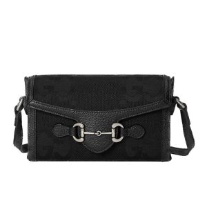 Túi Đeo Chéo Nữ  Gucci Horsebit 1955 Jumbo GG Mini Bag Black Màu Đen - Duy Hoang