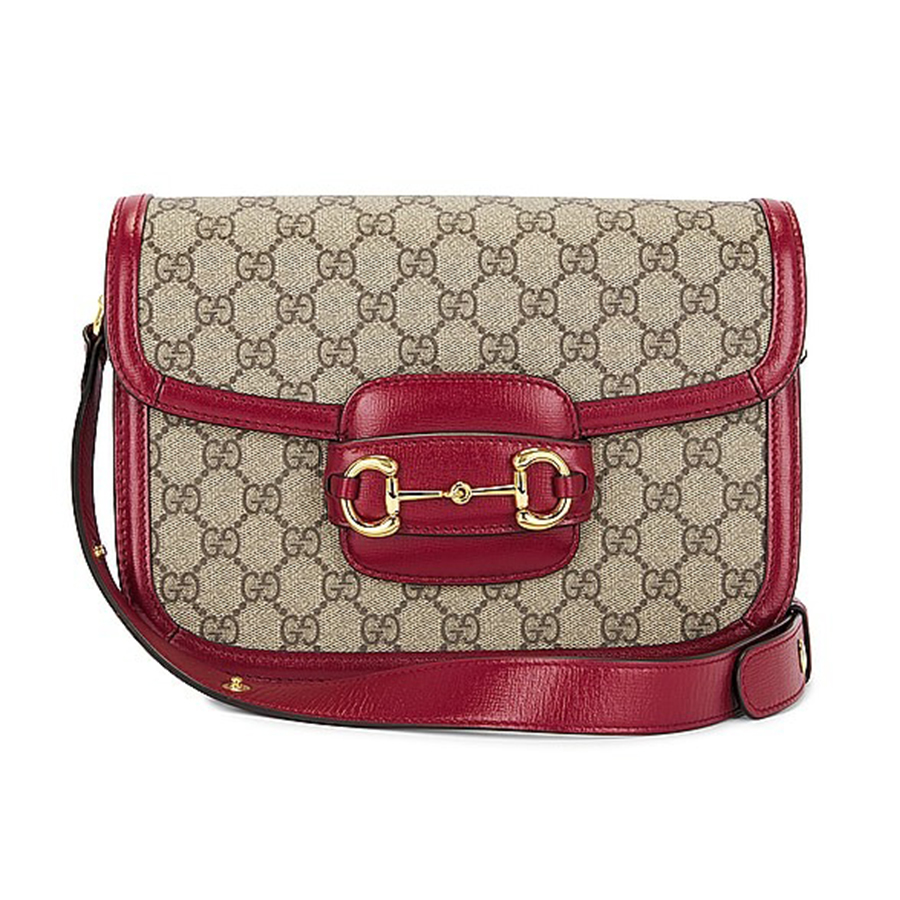 Túi Đeo Chéo Nữ Gucci Horsebit 1955 Shoulder Bag Màu Be Phối Đỏ - Duy Hoang