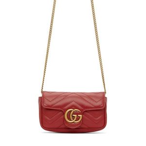 Túi Đeo Chéo Nữ Gucci Chain Wallet With Gucci Script 772643 0OP0T 6207 Màu Đỏ - Duy Hoang