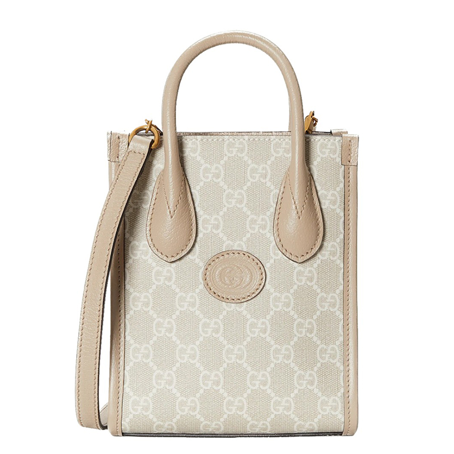 Túi Đeo Chéo Nữ Gucci Supreme Interlocking G Mini Bag 671623-UULBT-9683 Màu Beige - Duy Hoang