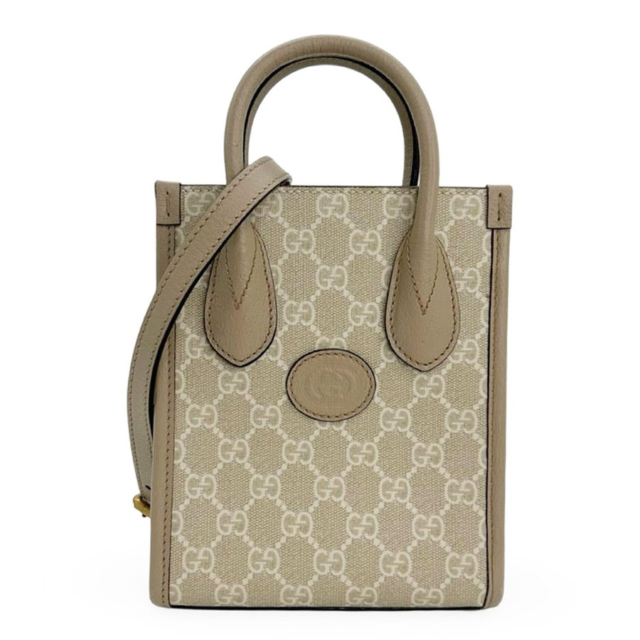 Túi Đeo Chéo Nữ Gucci Supreme Interlocking G Mini Bag Màu Beige - Duy Hoang