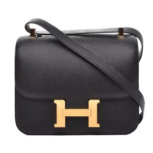 Túi Đeo Chéo Nữ Hermès Constance Crossbody Bag 18 Black/Gold Màu Đen - Vàng - Duy Hoang
