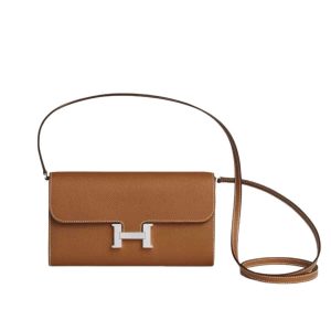 Túi Đeo Chéo Nữ Hermès Constance Long To-Go Gold Epsom Leather Màu Nâu - Duy Hoang