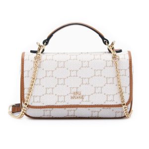 Túi Đeo Chéo Nữ Lyn Serif S Crossbody Bag - Printed Tan L26CBWA028 Màu Nâu Trắng - Duy Hoang