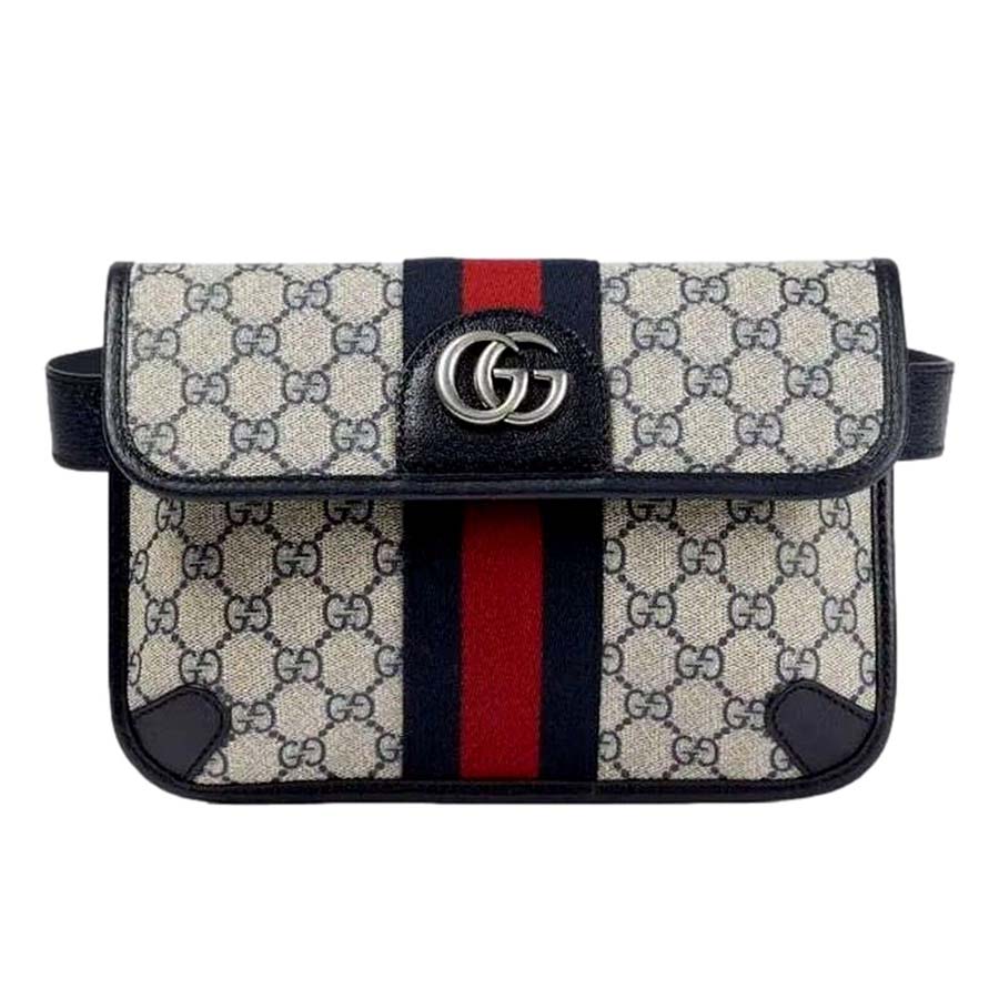 Túi Đeo Hông Nam Gucci Ophidia Supreme Flap Belt Bag Màu Xanh Xám - Duy Hoang