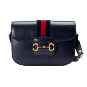 Túi Đeo Vai Nữ Gucci 1955 Horsebit Shoulder Bag 602204OYALG8497 Màu Xanh Navy - Duy Hoang