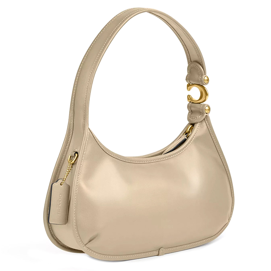 Túi Đeo Vai Nữ Coach Eve Medium Leather Shoulder Bag CM530 Brass/Ivory Màu Be - Duy Hoang