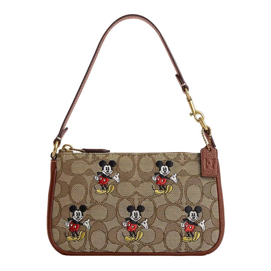 Túi Đeo Vai Nữ Coach Nolita 19 Disney Shoulder Bag Brown Signature Jacquard Mickey Mouse CN507 Màu Nâu - Duy Hoang