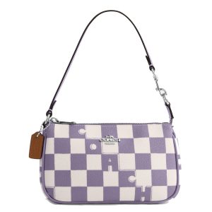 Túi Đeo Vai Nữ Coach Nolita 19 With Checkerboard Print CR394SVWPB Màu Tím Trắng - Duy Hoang