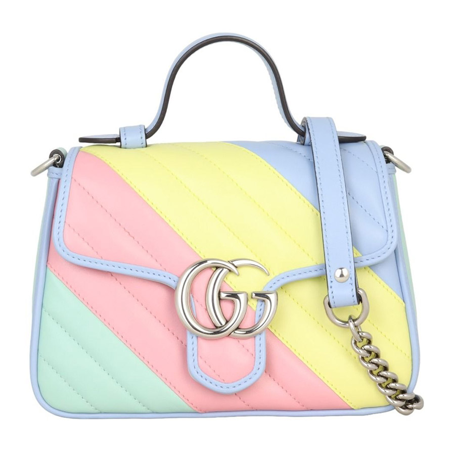 Túi Đeo Vai Nữ Gucci GG Marmont Top Handle Bag Mini Phối Màu - Duy Hoang
