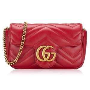 Túi Đeo Vai Nữ Gucci GG Super Mini Shoulder Bag Màu Đỏ - Duy Hoang