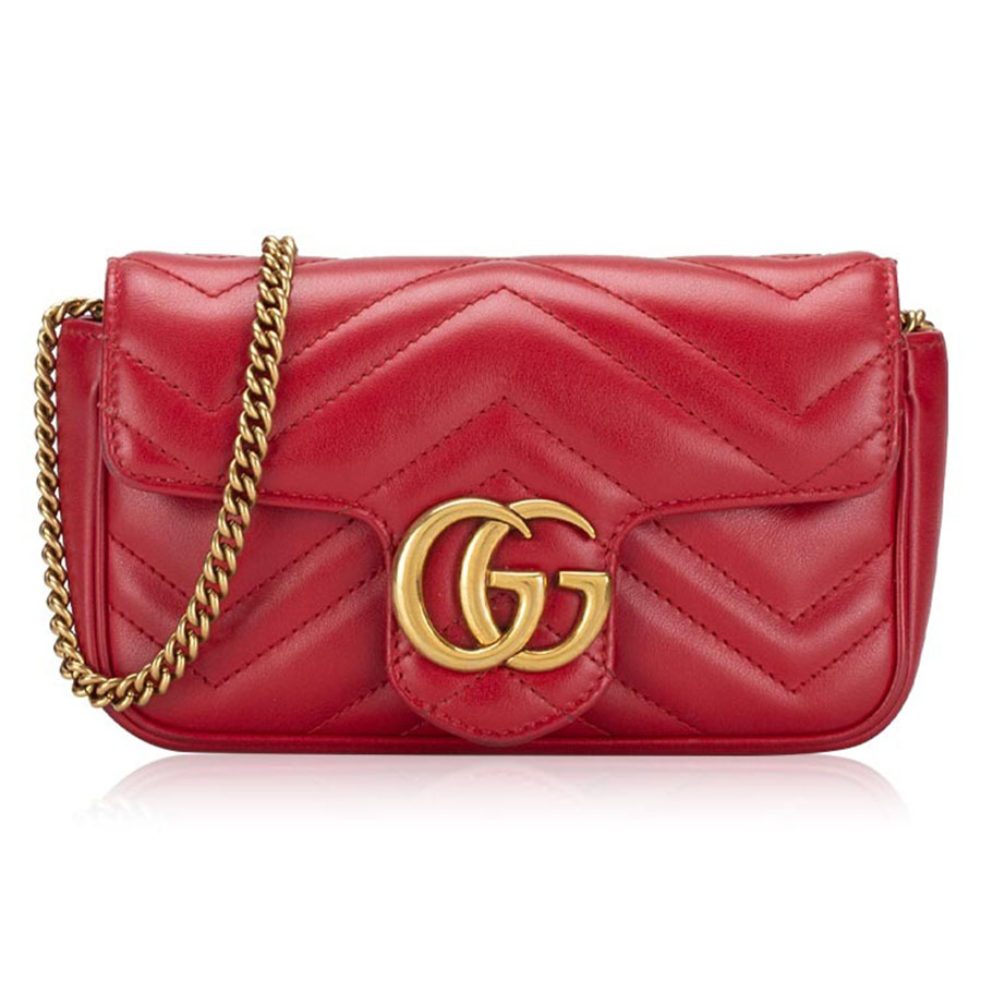Túi Đeo Vai Nữ Gucci GG Super Mini Shoulder Bag Màu Đỏ - Duy Hoang