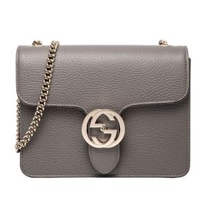Túi Đeo Vai Nữ Gucci Interlocking Shoulder Bag 510304-CAO0G-1226 Màu Xám - Duy Hoang