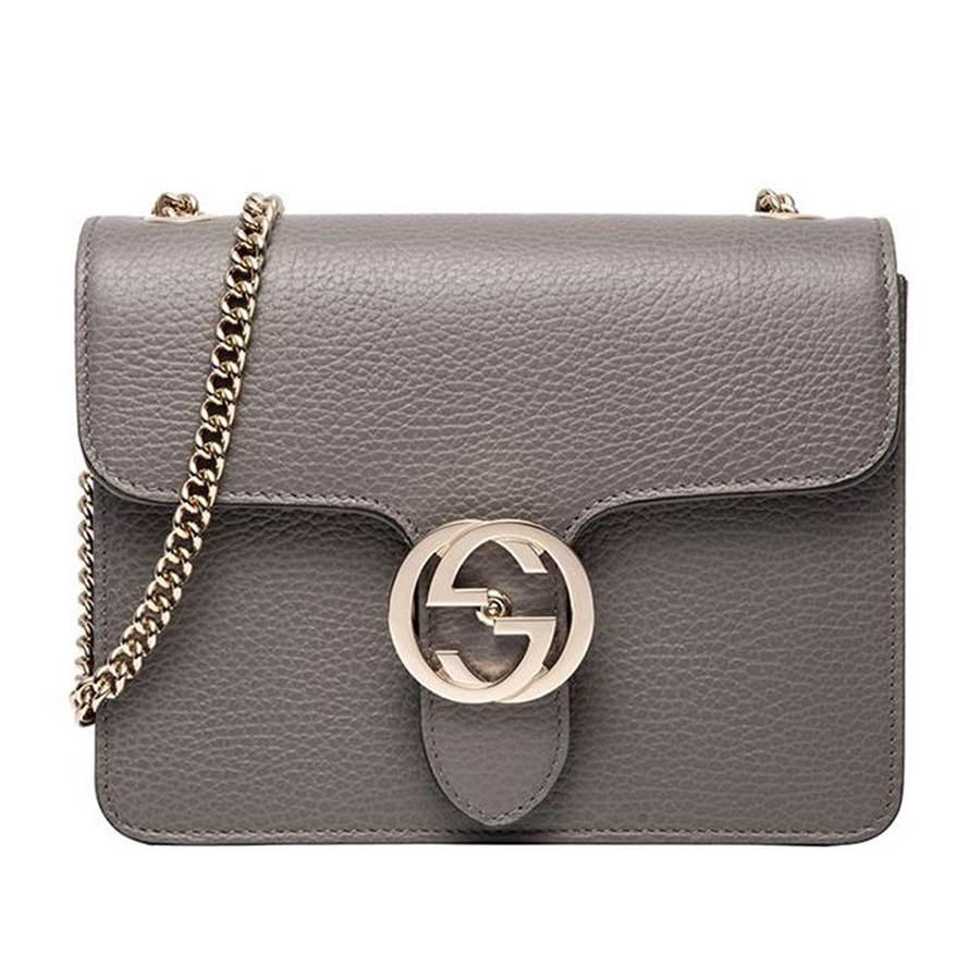 Túi Đeo Vai Nữ Gucci Interlocking Shoulder Bag 510304-CAO0G-1226 Màu Xám - Duy Hoang