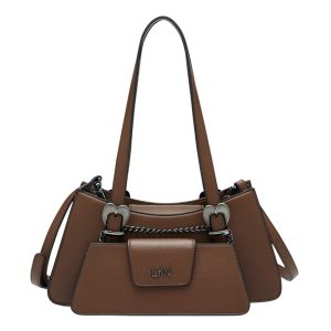Túi Đeo Vai Nữ Lyn Safari Shoulder Bag  L26CBWA102 Dark Brown Màu Nâu Đậm - Duy Hoang