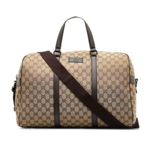 Túi Du Lịch Gucci Boston GG Duffle Bag Màu Nâu - Duy Hoang