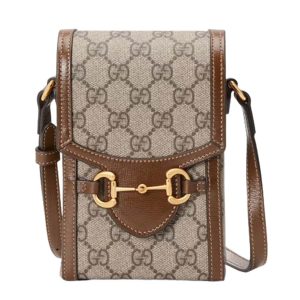 Túi Đeo Chéo Gucci Horsebit 1955 Mini Phone Box Bag Màu Nâu - Duy Hoang