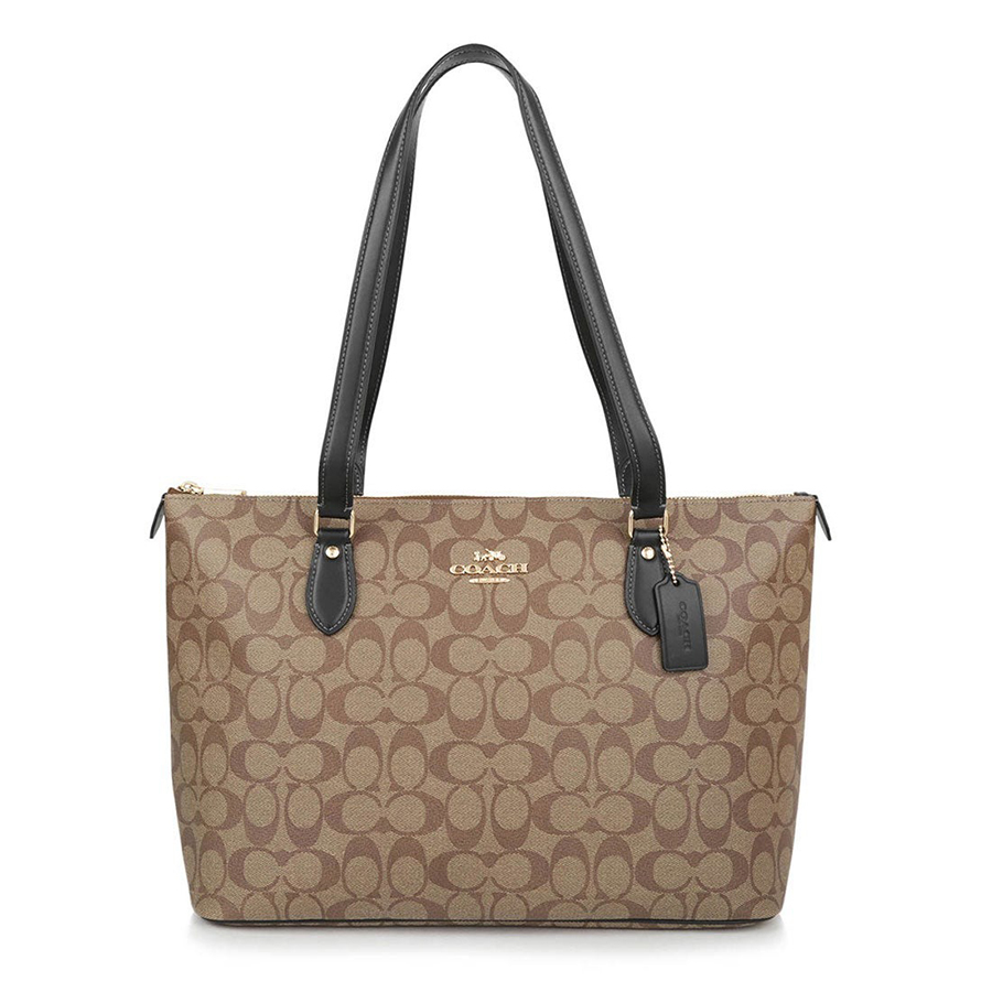 Túi Tote Nữ Coach Gallery Tote Bag In Signature Canvas CS187 Khaki/Black Màu Kaki Đen - Duy Hoang