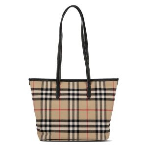 Túi Tote Nữ Burberry Canvas Check Leather Bag 81120561 Màu Be Nâu - Duy Hoang