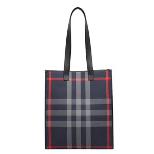 Túi Tote Nữ Burberry Shopper 80840581 Dark Blue Màu Xanh Kẻ - Duy Hoang