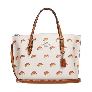 Túi Tote Nữ Coach Mollie Tote 25 With Rainbow Print CK373 Màu Kem Nâu - Duy Hoang