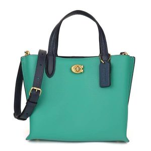 Túi Tote Nữ Coach Shoulder Bag Willow 2way Mini Bag Leather Bright Green Multi C8561 B4VJ7 Màu Xanh Lá - Duy Hoang