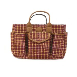 Túi Tote Nữ Gucci Check Tote Bag 628159 Màu Đỏ Phối Nâu - Duy Hoang