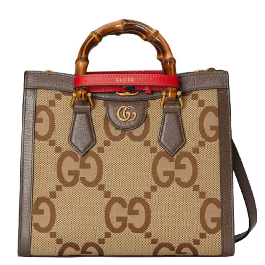 Túi Tote Nữ Gucci Diana Jumbo GG Small Bag Camel Ebony 660195-UKMFT-2672 Màu Nâu Be - Duy Hoang