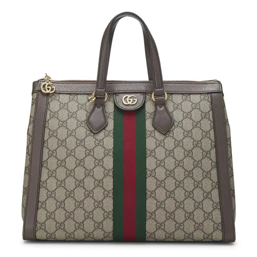 Túi Tote Nữ Gucci GG Supreme Canvas Ophidia Màu Be Nâu - Duy Hoang