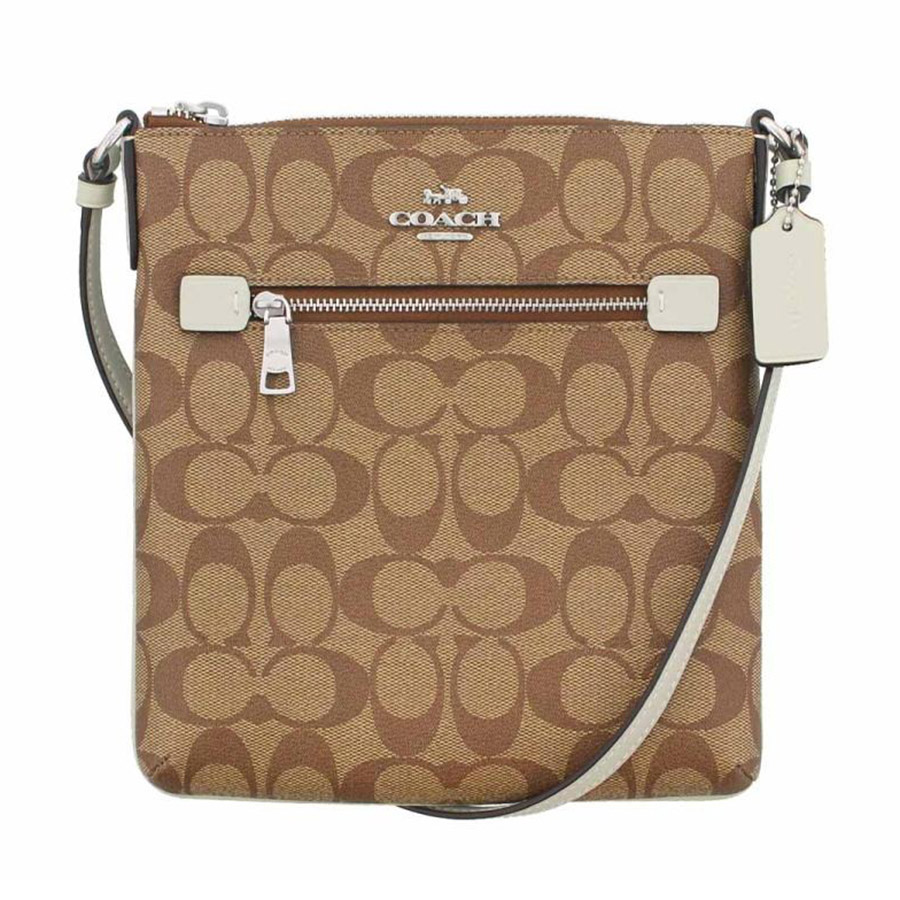 Túi Xách Nữ Coach Rowan Pile Bag Khaki Chalk CF340 Màu Nâu Nhạt Size 20 - Duy Hoang