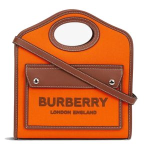 Túi Xách Nữ Burberry Pocket Mini Canvas And Leather Cross-Body Bag Màu Cam - Duy Hoang