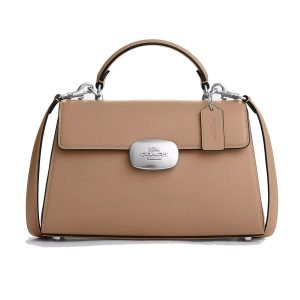 Túi Xách Nữ Coach Eliza Top Handle Bag CP006 Silver/Taupe Màu Nâu Sẫm - Duy Hoang