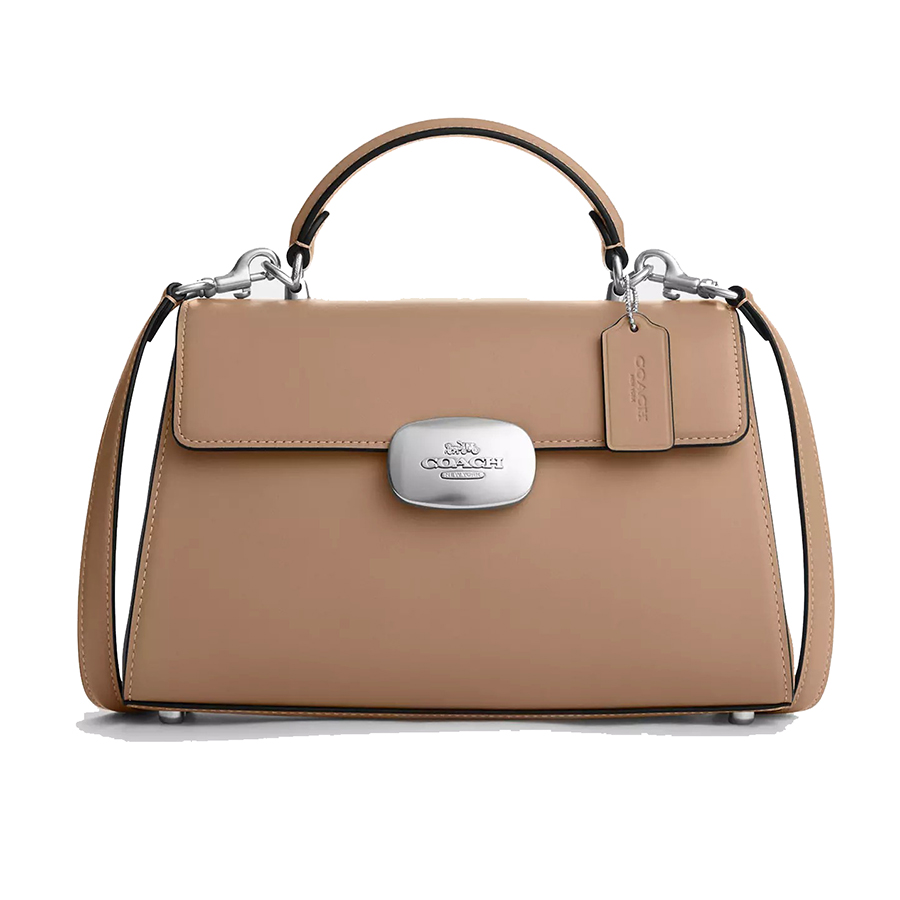 Túi Xách Nữ Coach Eliza Top Handle Bag CP006 Silver/Taupe Màu Nâu Sẫm - Duy Hoang