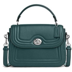 Túi Xách Nữ Coach Marlie Top Handle Satchel With Border Quilting C6800 Silver/Metallic Ivy Màu Xanh Lá - Duy Hoang