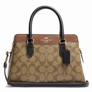 Túi Xách Nữ Coach Mini Darcie Carryall In Colorblock Signature Canvas CH287 Màu Nâu Be - Duy Hoang