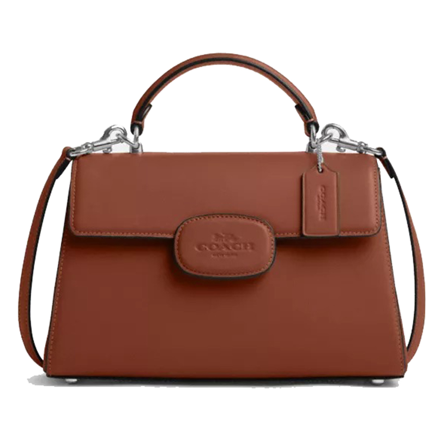 Túi Xách Nữ Coach Silver Blush Eliza Top Handle Bag CT852 Redwood Màu Nâu - Duy Hoang
