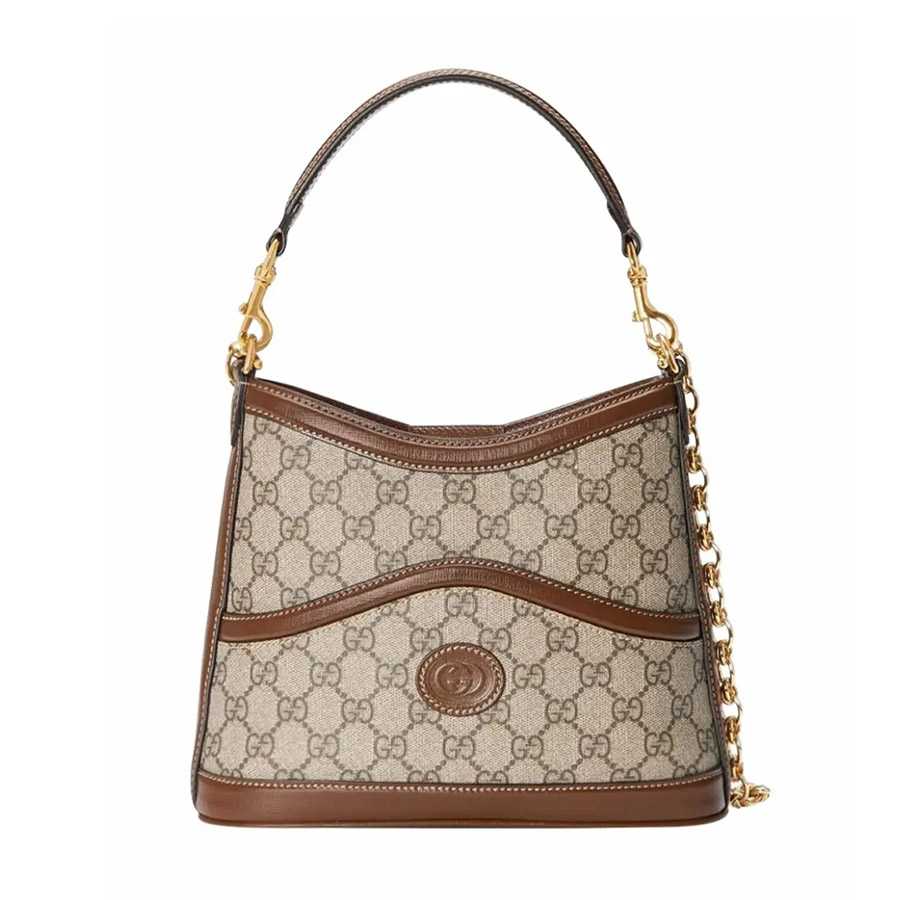 Túi Xách Nữ Gucci GG Supreme Retro Interlocking G Màu Nâu - Duy Hoang