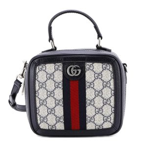 Túi Xách Nữ Gucci Ophidia Zip Around Top Handle Bag GG Coated Canvas With Leather Mini Satchel Màu Be Đen - Duy Hoang