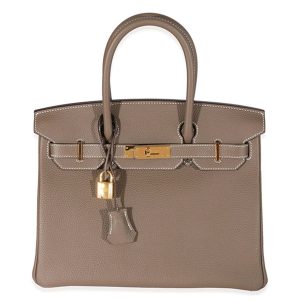 Túi Xách Nữ Hermès Birkin Bag 30 Etoupe Grey Togo Leather Gold Hardware Màu Xám - Duy Hoang