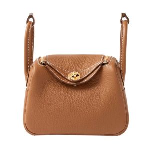 Túi Xách Nữ Hermès Mini Lindy Gold Clemence GHW Màu Nâu - Duy Hoang