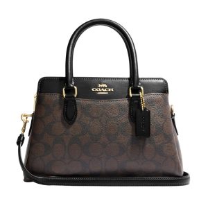 Túi Xách Tay Nữ Coach Mini Darcie Carryall Bag In Blocked Signature Canvas CH174 Màu Nâu - Đen - Duy Hoang
