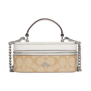 Túi Xách Tay Nữ Coach Train Case Crossbody In Signature Canvas CJ522 Màu Be - Duy Hoang