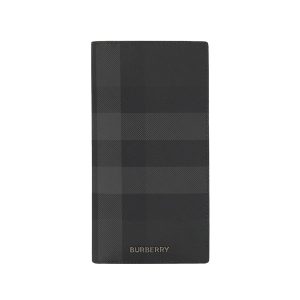 Ví Burberry Check TB Long Folding Card Case Charcoal - 80646031 Màu Đen - Duy Hoang