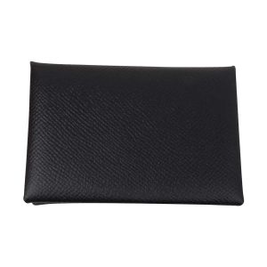 Ví Hermès Calvi Black Card Holder Epsom Leather Màu Đen - Duy Hoang