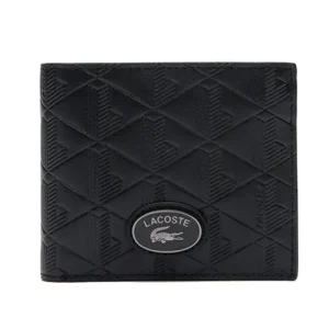 Ví Nam Lacoste Medium Monogram Leather Billfold NH4400MR 000 Màu Đen - Duy Hoang