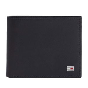 Ví Nam Tommy Hilfiger Small Leather Wallet AM0AM10227_NERO_BDS_UNI Màu Đen - Duy Hoang