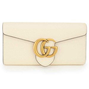 Ví Nữ Gucci GG Bi-Fold Wallet GG Marmont Long 779776 A7M0T 9522 Màu Trắng Kem - Duy Hoang