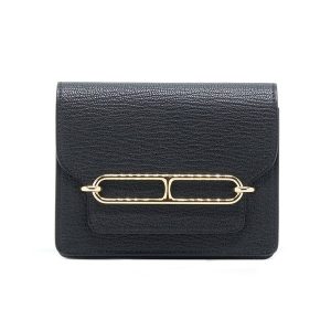 Ví Nữ Hermès Roulis Slim Black Chevre GHW Màu Đen - Duy Hoang